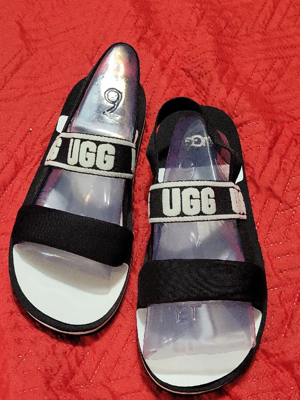 UGG Black and White Kids/Adults Slide Sandals